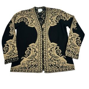 Chessy  Lewis vintage tan/ black cardigan Large